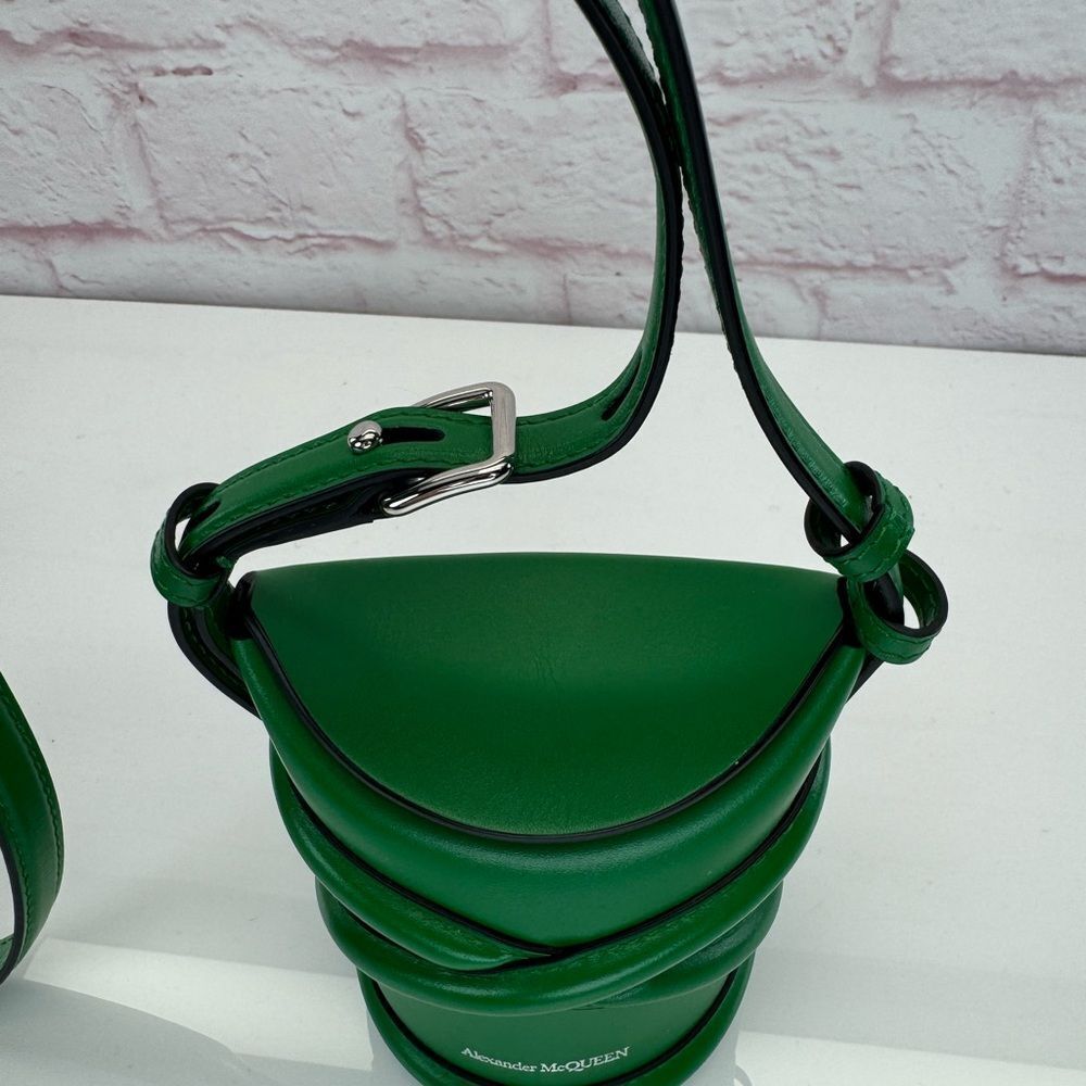 Alexander McQueen Bucket Mini Curve Green Bag - Picture 7 of 10